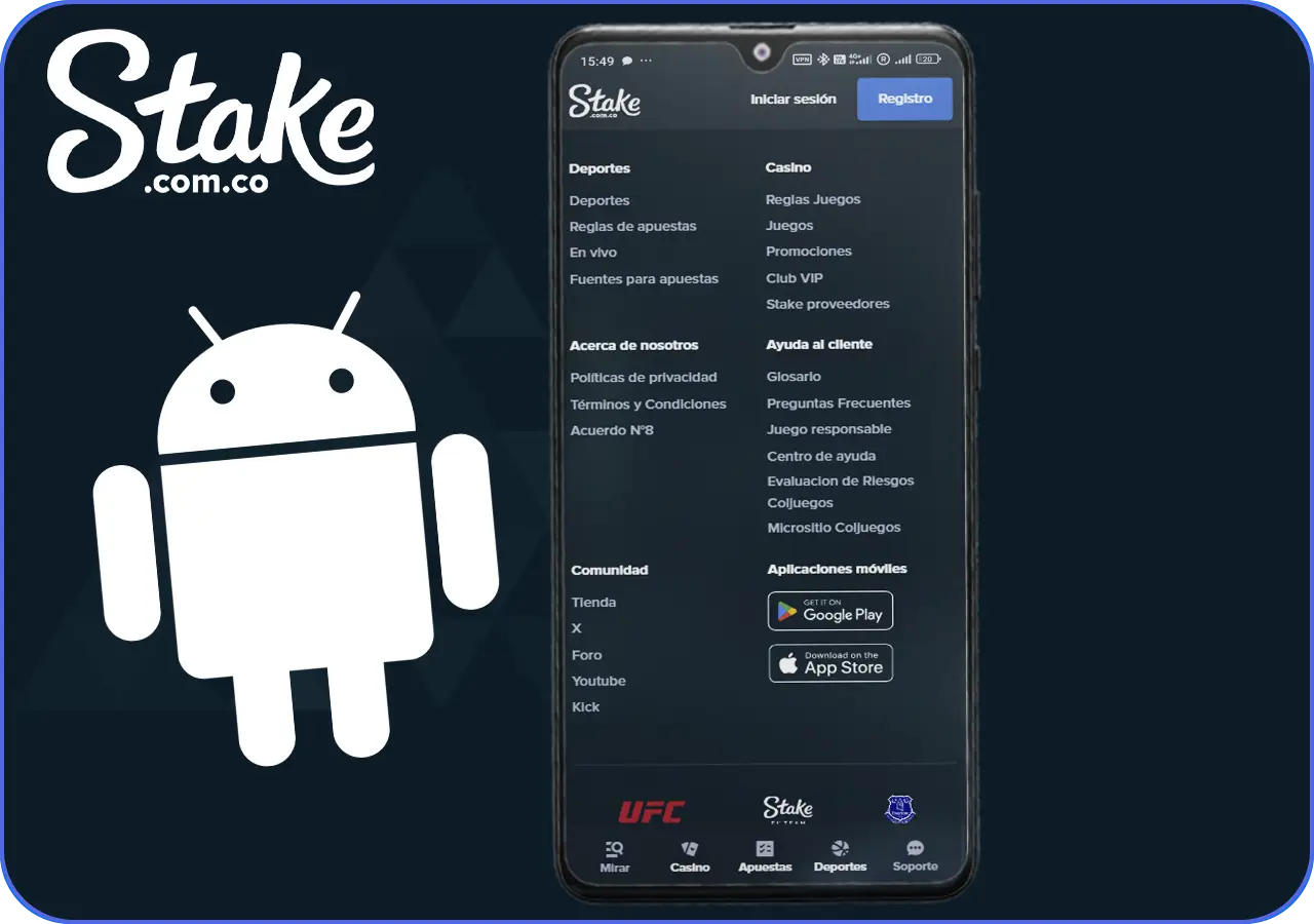 Aplicación Stake para Android